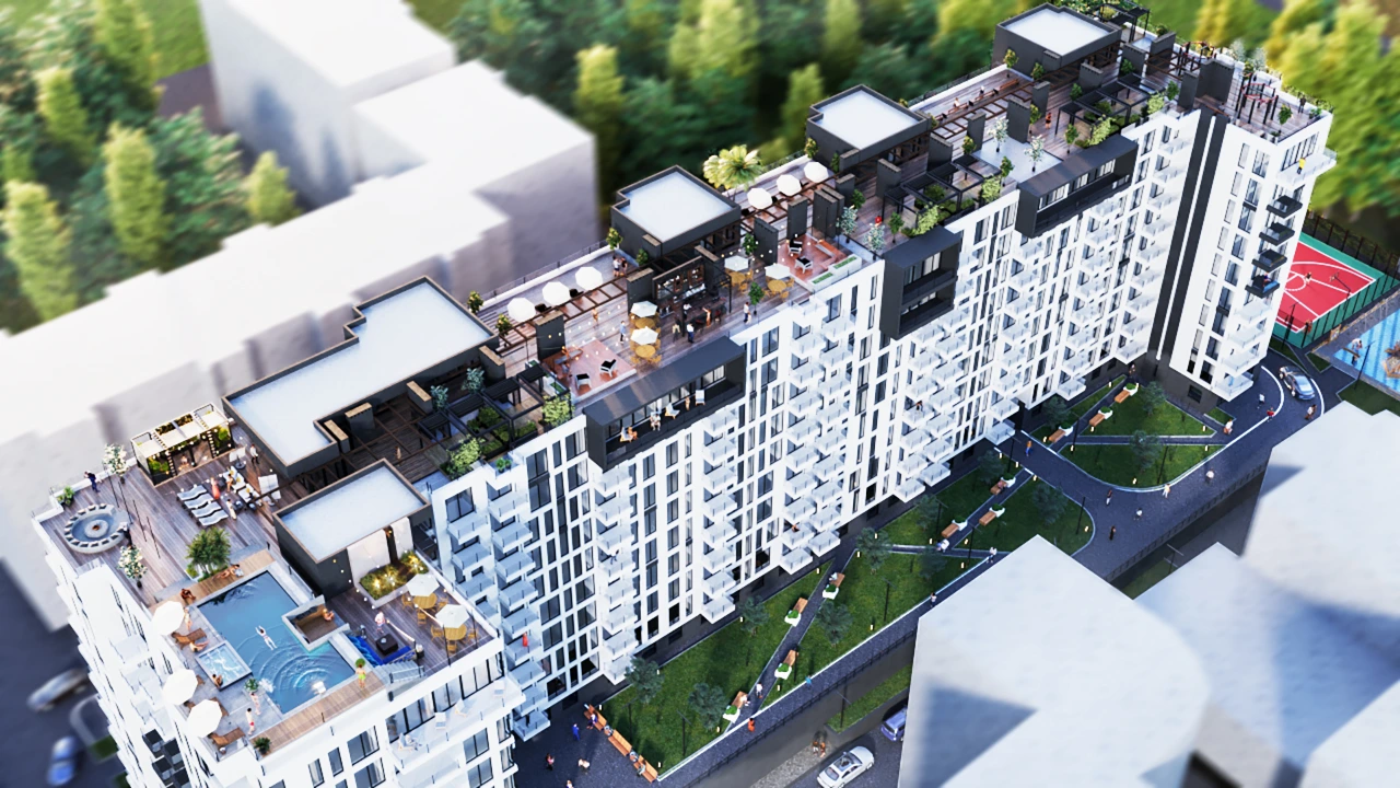 Панорамний вигляд на корпуси Skyline згори