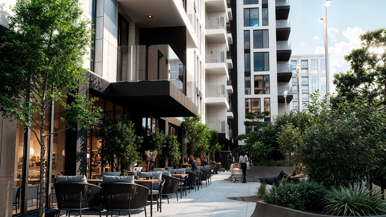 Двір із кафе та зонами відпочинку Skyline