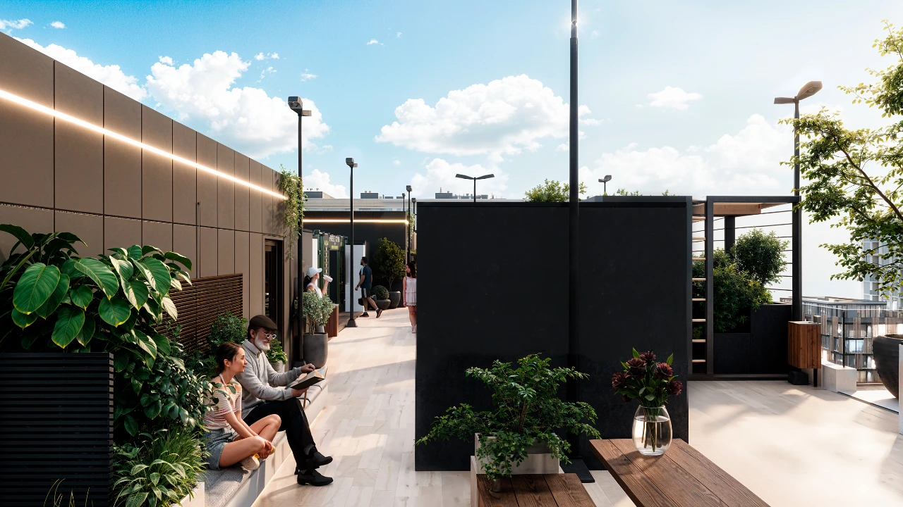 Вид згори на будинки комплексу Skyline