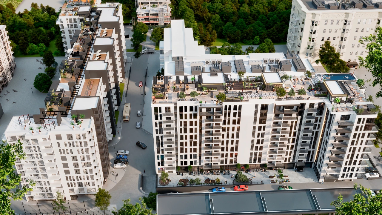 Вид згори на будинки комплексу Skyline